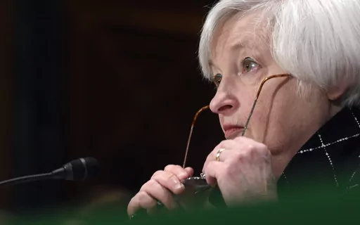 Federal Reserve Board Chair Janet Yellen testifies on Capitol Hill in Washington, Feb. 11, 2016, before the Senate Banking Committee hearing on: 'The Semiannual Monetary Policy Report to the Congress.' (AP Photo/Susan Walsh, File)