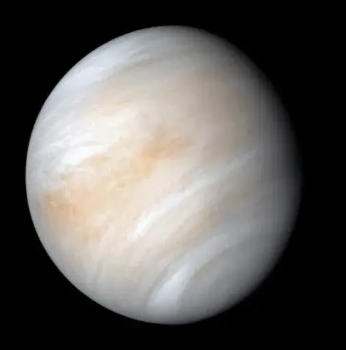 This image provided by NASA/JPL-Caltech shows Venus taken from NASA's Mariner 10 spacecraft. (NASA/JPL-Caltech via AP)