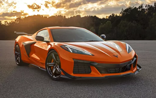 This undated photo provided by General Motors shows the 2023 Chevrolet Corvette X06, an even higher-performance version of the latest C8 Corvette. (Courtesy of General Motors via AP)