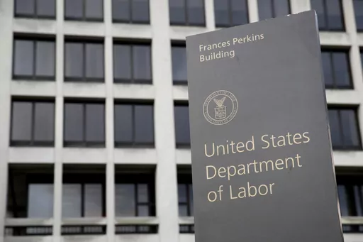 A sign stands outside the U.S. Department of Labor's headquarters, May 6, 2020, in Washington. The U.S. Department of Labor’s Occupational Safety and Health Administration found numerous safety violations in its investigation of the July 2023 workplace accident that caused the death of Duvan Pérez, a Guatemalan teenager who had been a contract worker at the Mar-Jac Poultry plant in Hattiesburg, Miss., the agency said in a news release on Tuesday, Jan. 16, 2024. (AP Photo/Patrick Semansky, Fil