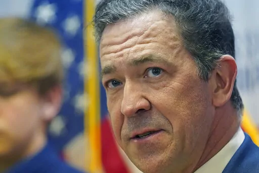 Mississippi State Sen. Chris McDaniel, R-Ellisville, announces his bid to run for lieutenant governor at the state GOP headquarters in Jackson, Miss., Monday, Jan. 30, 2023. (AP Photo/Rogelio V. Solis)