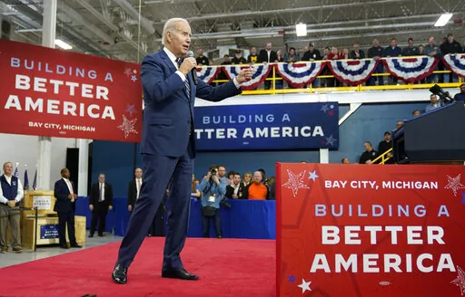 President Joe Biden speaks about manufacturing jobs and the economy at SK Siltron CSS, a computer chip factory in Bay City, Mich., Nov. 29, 2022. (AP Photo/Patrick Semansky, File)