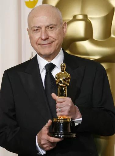 Alan Arkin poses with the Oscar he won for best supporting actor for his work in "Little Miss Sunshine" at the 79th Academy Awards Sunday, Feb. 25, 2007, in Los Angeles. Arkin, the wry character actor who demonstrated his versatility in comedy and drama as he received four Academy Award nominations and won an Oscar in 2007 for "Little Miss Sunshine," has died. He was 89. (AP Photo/Kevork Djansezian, File)