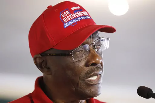 FILE -Bob Hickingbottom speaks at the Neshoba County Fair in Philadelphia, Miss., Thursday, Aug. 1, 2019, when he was a constitution party candidate for Mississippi governor. A judge ruled Friday, May 26, 2023, that the Mississippi Democratic Party had improperly excluded Hickingbottom from running for governor as a Democrat in 2023. If the state Supreme Court agrees with that ruling, Democrats would have an August primary with Hickingbottom and Brandon Presley seeking the party nomination for g
