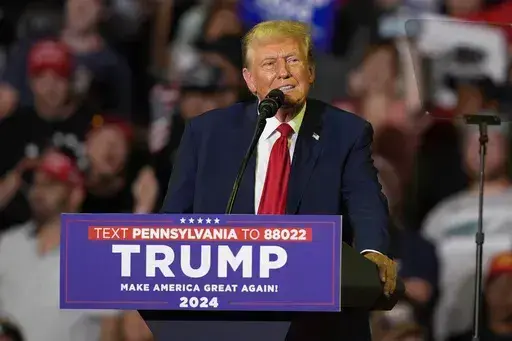 Republican presidential candidate former President Donald Trump speaks at a campaign rally, June 22, 2024, in Philadelphia. After months of casting President Joe Biden as a senile shell of a man incapable of putting two sentences together, Trump has changed his tune. As he prepares to face Biden in their first debate of the general election on Thursday, June 27, in Atlanta, Trump and his campaign are trying to adjust expectations amid concerns that the bar has been set so low for Biden that he i