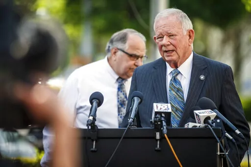 U.S. Marshal Marty Keely speaks regarding Vicky White, Lauderdale County Assistant Director of Corrections, and escaped inmate Casey White during a news conference outside of the Lauderdale County Courthouse in Florence, Ala., Monday, May 2, 2022. According to authorities, Casey White had a “special relationship” with jail official Vicky White, who authorities believe assisted in his escape. A manhunt was underway for Casey White, who was awaiting trial on a capital murder case, and Vicky Wh