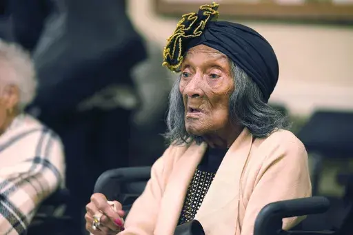 Lessie Benningfield Randle, a Tulsa Race Massacre survivor, is pictured during the House General Government Committee meeting at the Oklahoma Capitol, Oct. 5, 2023. The Oklahoma Supreme Court on Wednesday, June 12, 2024, dismissed a lawsuit of the last two survivors of the 1921 Tulsa Race Massacre, dampening the hope of advocates for racial justice that the government would make amends for one of the worst single acts of violence against Black people in U.S. history. (Doug Hoke/The Oklahoman via