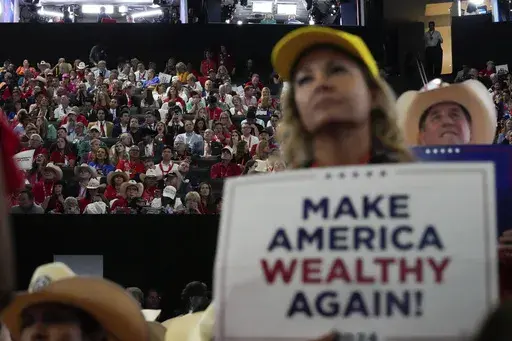 Delegates watch during the Republican National Convention Monday, July 15, 2024, in Milwaukee. (AP Photo/Nam Y. Huh)