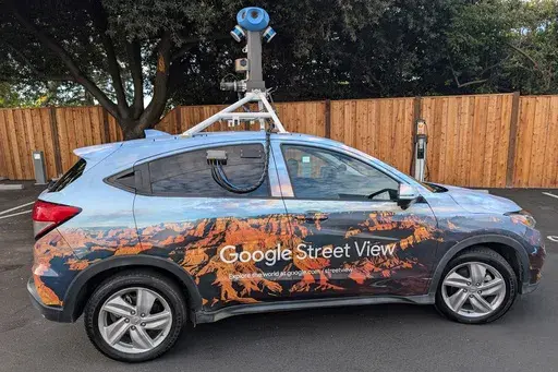 One of the cars that Google uses to periodically to photograph the millions of destinations covered in its digital maps is shown during a pit stop at its "Street View Garage" in Palo Alto, Calif., on Wednesday Oct. 30, 2024. (AP Photo/Michael Liedtke)