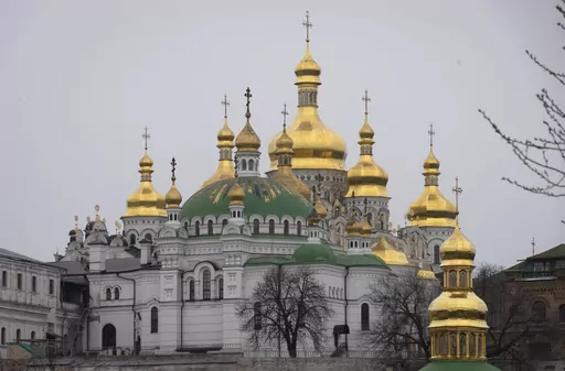 The Monastery of the Caves, also known as Kyiv-Pechersk Lavra, one of the holiest sites of Eastern Orthodox Christians, is seen on March 23, 2023, in Kyiv, Ukraine. Ukraine's parliament overwhelmingly voted Thursday, Oct. 19, to advance legislation seen as effectively banning the Ukrainian Orthodox Church over its ties to Moscow, despite the church's insistence that it is fully independent and supportive of Ukraine's fight against Russian invaders. (AP Photo/Efrem Lukatsky, File)