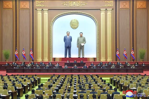 In this photo taken during Jan. 17-18, 2023 and provided by the North Korean government, North Korea’s parliament is held in Pyongyang, North Korea Saturday, Dec. 31, 2022. Independent journalists were not given access to cover the event depicted in this image distributed by the North Korean government. The content of this image is as provided and cannot be independently verified. Korean language watermark on image as provided by source reads: "KCNA" which is the abbreviation for Korean Centra
