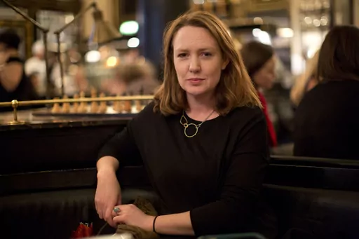 Paula Hawkins, author of "The Girl on the Train", poses for a portrait in London, on Feb. 19, 2015. Mariner Books, an imprint of HarperCollins Publishers, announced Wednesday that Hawkins’ “The Blue Hour” is scheduled for Oct. 8. (AP Photo/Matt Dunham, File