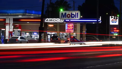 Motorists stop for fuel at gas stations in Detroit, Tuesday, July 5, 2022. As Congress and now the Supreme Court stymie the Biden administration’s efforts to curb climate change, one thing the president doesn’t want - sky high gas prices - actually is nibbling away at emissions of heat-trapping gas. (AP Photo/Paul Sancya)